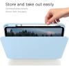 CACOE 360 Rotating Case for iPad (A16) 11th/10th Generation with Pencil Holder 2025/2022 11/10.9 inch, Shockproof Cover for iPad 11/10 Gen with Stand, Black(Light Blue)