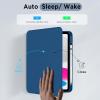 CACOE 360 Rotating Case for iPad (A16) 11th/10th Generation with Pencil Holder 2025/2022 11/10.9 inch, Shockproof Cover for iPad 11/10 Gen with Stand, Black(Sky Blue)