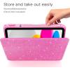 CACOE 360 Rotating Case for iPad (A16) 11th/10th Generation with Pencil Holder 2025/2022 11/10.9 inch, Shockproof Cover for iPad 11/10 Gen with Stand, Black(Sparkle Pink)