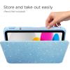 CACOE 360 Rotating Case for iPad (A16) 11th/10th Generation with Pencil Holder 2025/2022 11/10.9 inch, Shockproof Cover for iPad 11/10 Gen with Stand, Black(Sparkle Blue)