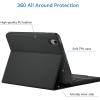 CACOE Case Keyboard Compatible with iPad 11th (A16) / 10th Generation, Keyboard Compatible with iPad 11/10.9 inch 2025/2022 with Touchpad, 7-Color Lighting Detachable Wireless, Navy Blue(A-Black)