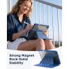 CACOE Case for iPad (A16) 11th/10th Generation with Pencil Holder, Multiple Angles Magnetic Stand Cover for iPad 11/10 Gen 2025/2022 11/10.9 inch, Grey(Sea Blue)