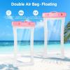 CACOE [Floatable] Floating Universal Waterproof Phone case 2 Pack-Up to 7.0″,Phone Pouch with Adjustable Neck Lanyard,IPX8 Cellphone Dry Bags for Beach Pool Swimming（Black+Black）(Blue+Pink)
