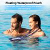 CACOE [Floatable] Floating Universal Waterproof Phone case 2 Pack-Up to 7.0″,Phone Pouch with Adjustable Neck Lanyard,IPX8 Cellphone Dry Bags for Beach Pool Swimming（Black+Black）(Black+Dark Blue)