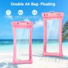 CACOE [Floatable] Floating Universal Waterproof Phone case 2 Pack-Up to 7.0″,Phone Pouch with Adjustable Neck Lanyard,IPX8 Cellphone Dry Bags for Beach Pool Swimming（Black+Black）(Black+Pink)