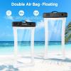 CACOE [Floatable] Floating Universal Waterproof Phone case 2 Pack-Up to 7.0″,Phone Pouch with Adjustable Neck Lanyard,IPX8 Cellphone Dry Bags for Beach Pool Swimming（Black+Black）(Black+Black-#2)
