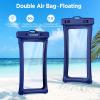 CACOE [Floatable] Floating Universal Waterproof Phone case 2 Pack-Up to 7.0″,Phone Pouch with Adjustable Neck Lanyard,IPX8 Cellphone Dry Bags for Beach Pool Swimming（Black+Black）(Black+Dark Blue)