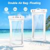 CACOE [Floatable] Floating Universal Waterproof Phone case 2 Pack-Up to 7.0″,Phone Pouch with Adjustable Neck Lanyard,IPX8 Cellphone Dry Bags for Beach Pool Swimming（Black+Black）(Black+White)