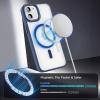 CACOE Magnetic Case for iPhone 13 & iPhone 14 6.1 inch-Compatible with MagSafe & Magnetic Car Phone Mount,Not Yellowing Anti-Scratch (Clear)(Dark Blue)