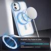CACOE Magnetic Case for iPhone 13 & iPhone 14 6.1 inch-Compatible with MagSafe & Magnetic Car Phone Mount,Not Yellowing Anti-Scratch (Clear)(Light Blue)