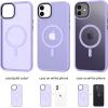 CACOE Magnetic Case for iPhone 16 6.1 inch, Compatible with MagSafe, Thin Slim Fit Anti-Fingerprint Shockproof Bumper TPU Protective Cover for Women Men Girls(Matte Black)(Light Purple)