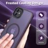 CACOE Magnetic Case for iPhone 16 6.1 inch, Compatible with MagSafe, Thin Slim Fit Anti-Fingerprint Shockproof Bumper TPU Protective Cover for Women Men Girls(Matte Black)(Dark Purple)