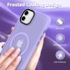 CACOE Magnetic Case for iPhone 16 6.1 inch, Compatible with MagSafe, Thin Slim Fit Anti-Fingerprint Shockproof Bumper TPU Protective Cover for Women Men Girls(Matte Black)(Light Purple)
