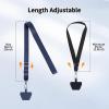 CACOE Phone Lanyard 2 Pack-2× Adjustable Neck Strap,2× Phone Patches,Universal Cell Phone Multifuctional Patch Lanyards Compatible with Most Smartphones(Black+Gray)(Black+dark Blue)
