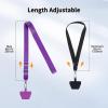 CACOE Phone Lanyard 2 Pack-2× Adjustable Neck Strap,2× Phone Patches,Universal Cell Phone Multifuctional Patch Lanyards Compatible with Most Smartphones(Black+Gray)(Black+purple)