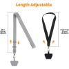 CACOE Phone Lanyard 2 Pack-2× Adjustable Neck Strap,2× Phone Patches,Universal Cell Phone Multifuctional Patch Lanyards Compatible with Most Smartphones(Black+Gray)(Black+gray)