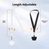 CACOE Phone Lanyard 2 Pack-2× Adjustable Neck Strap,2× Phone Patches,Universal Cell Phone Multifuctional Patch Lanyards Compatible with Most Smartphones(Black+Gray)(Black+white)