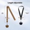 CACOE Phone Lanyard 2 Pack-2× Adjustable Neck Strap,2× Phone Patches,Universal Cell Phone Multifuctional Patch Lanyards Compatible with Most Smartphones(Black+Gray)(Black+brown)