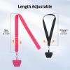 CACOE Phone Lanyard 2 Pack-2× Adjustable Neck Strap,2× Phone Patches,Universal Cell Phone Multifuctional Patch Lanyards Compatible with Most Smartphones(Black+Gray)(Black+rose Red)