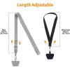 CACOE Phone Lanyard 2 Pack-2× Adjustable Neck Strap,2× Phone Patches,Universal Cell Phone Multifuctional Patch Lanyards Compatible with Most Smartphones(Black+Gray)(Black+gray #2)