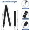 CACOE Phone Lanyard 2 Pcs-1 Pcs Adjustable Neck Strap,1 Pcs Wrist Strap,2 Pads,Universal Crossbody Multifuctional Cell Phone Lanyards Compatible with Most Smartphones(Black)(Black)