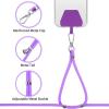 CACOE Phone Lanyard-2 PCS Adjustable Neck Strap,Universal Crossbody Multifuctional Cell Phone Lanyards Compatible with Most Smartphones(Black+Light Blue)(Black+dark Purple)