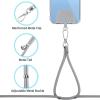 CACOE Phone Lanyard-2 PCS Adjustable Neck Strap,Universal Crossbody Multifuctional Cell Phone Lanyards Compatible with Most Smartphones(Black+Light Blue)(Black+light Gray)