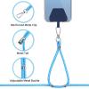CACOE Phone Lanyard-2 PCS Adjustable Neck Strap,Universal Crossbody Multifuctional Cell Phone Lanyards Compatible with Most Smartphones(Black+Light Blue)(Black+bright Blue)
