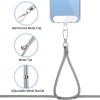 CACOE Phone Lanyard-2 PCS Adjustable Neck Strap,Universal Crossbody Multifuctional Cell Phone Lanyards Compatible with Most Smartphones(Black+Light Blue)(Gray)