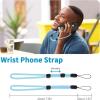 CACOE Phone Lanyard-2 PCS Adjustable Neck Strap,Universal Crossbody Multifuctional Cell Phone Lanyards Compatible with Most Smartphones(Black+Light Blue)(Light Blue)