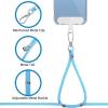 CACOE Phone Lanyard-2 PCS Adjustable Neck Strap,Universal Crossbody Multifuctional Cell Phone Lanyards Compatible with Most Smartphones(Black+Light Blue)(Light Blue)