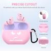 CACOE Silicone Case Cover for Beats Studio Buds/Beats Studio Buds + 2023,Protective Skin Beats Studio Buds Cases Shockproof Cute Funny Print Accessories with Keychain（Pink）