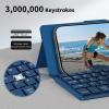 CACOE Wireless Keyboard with Stand, Mini Keyboard for Cell Phone, Ultra-Slim Portable, Foldable, Dual-Channel QWERTY with Stand Holder for Smartphone and More iOS Android Windows, Ocean Blue(blue)