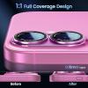 CACOE for iPhone 14 Pro/14 Pro Max/16 Pro/16 Pro Max Camera Lens Protector – Metal Frame Tempered Glass Cover, [Anti-Scratch] [Drop-Proof][Strong-Adhesion] Camera Screen Cover(Black)(Pink)