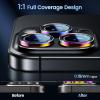CACOE for iPhone 14 Pro/14 Pro Max/16 Pro/16 Pro Max Camera Lens Protector – Metal Frame Tempered Glass Cover, [Anti-Scratch] [Drop-Proof][Strong-Adhesion] Camera Screen Cover(Black)(Colorful)