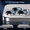 CACOE for iPhone 14 Pro/14 Pro Max/16 Pro/16 Pro Max Camera Lens Protector – Metal Frame Tempered Glass Cover, [Anti-Scratch] [Drop-Proof][Strong-Adhesion] Camera Screen Cover(Black)(Titanium)