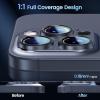 CACOE for iPhone 14 Pro/14 Pro Max/16 Pro/16 Pro Max Camera Lens Protector – Metal Frame Tempered Glass Cover, [Anti-Scratch] [Drop-Proof][Strong-Adhesion] Camera Screen Cover(Black)(Blue)
