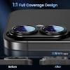 CACOE for iPhone 14 Pro/14 Pro Max/16 Pro/16 Pro Max Camera Lens Protector – Metal Frame Tempered Glass Cover, [Anti-Scratch] [Drop-Proof][Strong-Adhesion] Camera Screen Cover(Black)(Black)