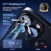 CACOE for iPhone 17 Pro Max/17 Pro/16 Pro Max/16 Pro/15 Pro Max/15 Pro/14 Pro Max/14 Pro Camera Lens Protector, [Anti-Scratch] [Drop-Proof][Strong-Adhesion] Camera Screen Cover(Dark Blue)(Black)