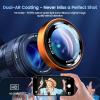 CACOE for iPhone 17 Pro Max/17 Pro/16 Pro Max/16 Pro/15 Pro Max/15 Pro/14 Pro Max/14 Pro Camera Lens Protector, [Anti-Scratch] [Drop-Proof][Strong-Adhesion] Camera Screen Cover(Dark Blue)(Orange)
