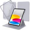 CACOE 360 Rotating Case for iPad (A16) 11th/10th Generation with Pencil Holder 2025/2022 11/10.9 inch, Shockproof Cover for iPad 11/10 Gen with Stand, Black(Grey)
