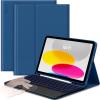 CACOE Case Keyboard Compatible with iPad 11th (A16) / 10th Generation, Keyboard Compatible with iPad 11/10.9 inch 2025/2022 with Touchpad, 7-Color Lighting Detachable Wireless, Navy Blue(Navy Blue)