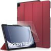 CACOE Case for Samsung Galaxy Tab A9+ Plus 11 Inch 2023 (SM-X210/X216/X218) with Screen Protector, Foldable Stand Slim Protective Case, Auto Screen On/Off, Black(Red Wine)