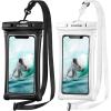CACOE [Floatable] Floating Universal Waterproof Phone case 2 Pack-Up to 7.0″,Phone Pouch with Adjustable Neck Lanyard,IPX8 Cellphone Dry Bags for Beach Pool Swimming（Black+Black）(Black+White)