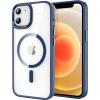 CACOE Magnetic Case for iPhone 13 & iPhone 14 6.1 inch-Compatible with MagSafe & Magnetic Car Phone Mount,Not Yellowing Anti-Scratch (Clear)(Dark Blue)