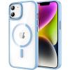 CACOE Magnetic Case for iPhone 13 & iPhone 14 6.1 inch-Compatible with MagSafe & Magnetic Car Phone Mount,Not Yellowing Anti-Scratch (Clear)(Light Blue)