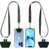 CACOE Phone Lanyard 2 Pack-2× Adjustable Neck Strap,2× Phone Patches,Universal Cell Phone Multifuctional Patch Lanyards Compatible with Most Smartphones(Black+Gray)(Black+dark Green)