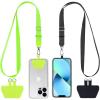 CACOE Phone Lanyard 2 Pack-2× Adjustable Neck Strap,2× Phone Patches,Universal Cell Phone Multifuctional Patch Lanyards Compatible with Most Smartphones(Black+Gray)(Black+green)