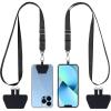 CACOE Phone Lanyard 2 Pack-2× Adjustable Neck Strap,2× Phone Patches,Universal Cell Phone Multifuctional Patch Lanyards Compatible with Most Smartphones(Black+Gray)(Black+black)