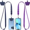 CACOE Phone Lanyard 2 Pack-2× Adjustable Neck Strap,2× Phone Patches,Universal Cell Phone Multifuctional Patch Lanyards Compatible with Most Smartphones(Black+Gray)(Blue+purple)